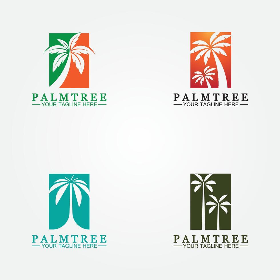 palmboom zomer logo sjabloon vectorillustratie vector