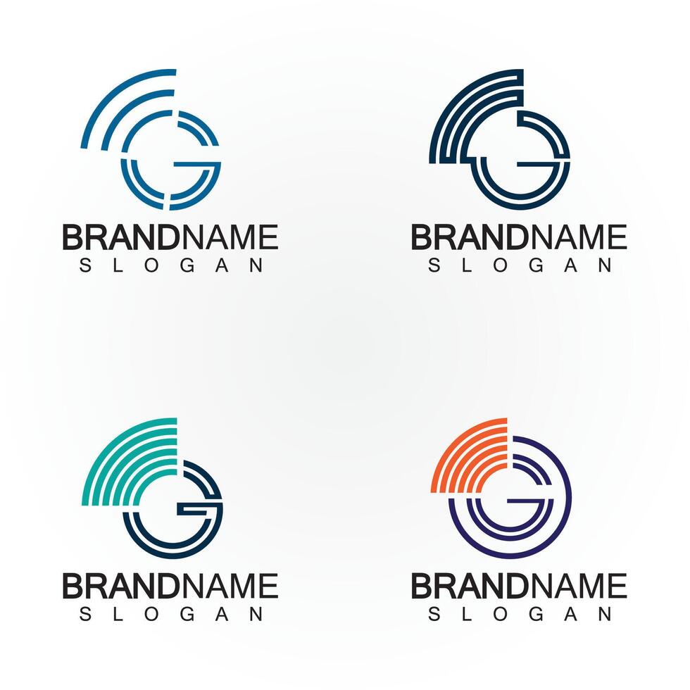 brief g signaal aansluiten cirkel draadloze internet Wifi logo ontwerp sjabloon vector