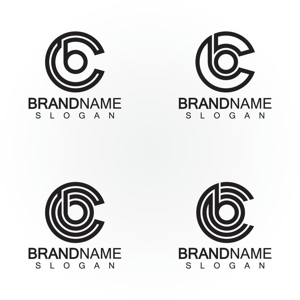 alfabet brieven monogram logo cb,bc,b en c, elegant en professioneel brief icoon ontwerp vector