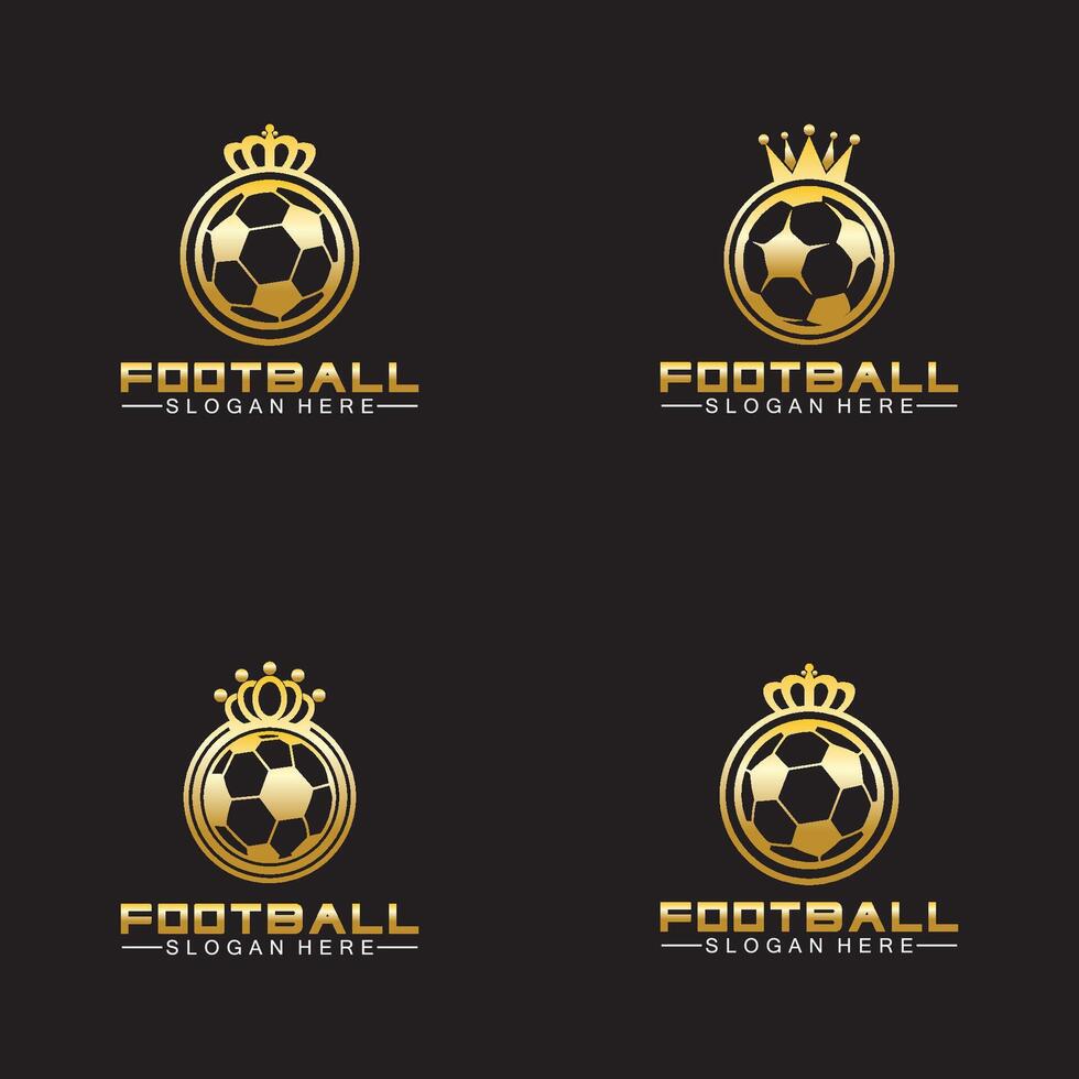 luxe gouden Amerikaans voetbal koning logo ontwerp Aan geïsoleerd zwart achtergrond vector