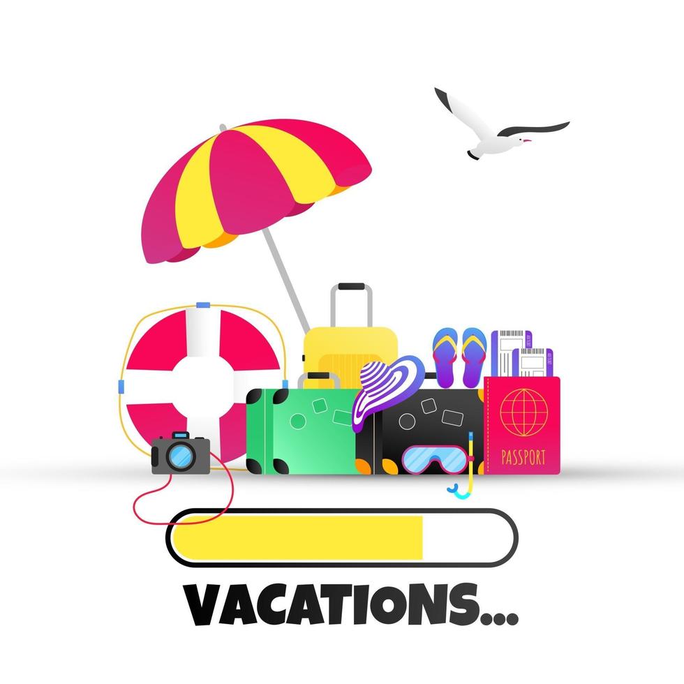 zomervakantie tropische vakantie reizen vectorillustratie. vector