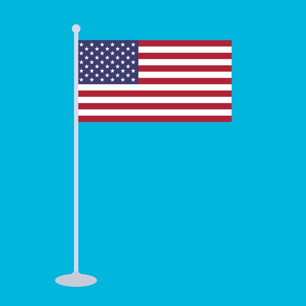 de nationale vlag en vlaggestok van de verenigde staten van amerika vector