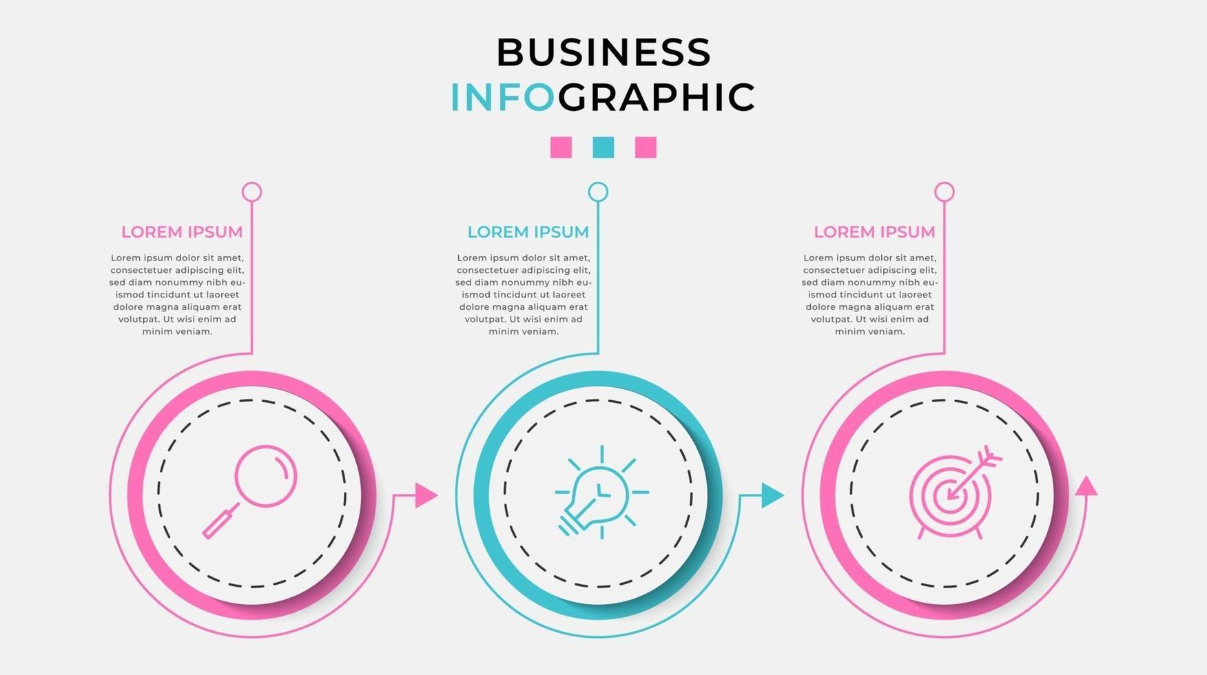 infographic zakelijke ontwerpsjabloon met pictogrammen en 3 opties of stappen vector