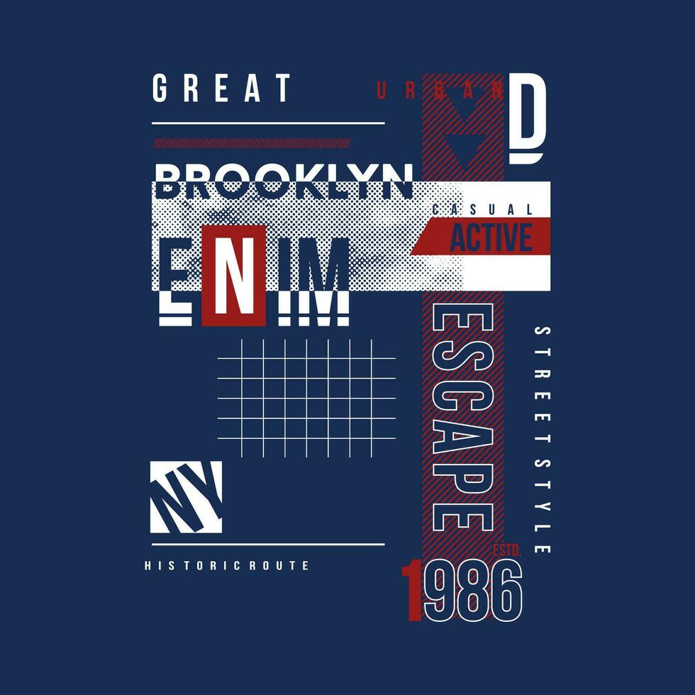 Brooklyn nieuw york stad stedelijk straat, grafisch ontwerp, typografie vector illustratie, modern stijl, voor afdrukken t overhemd