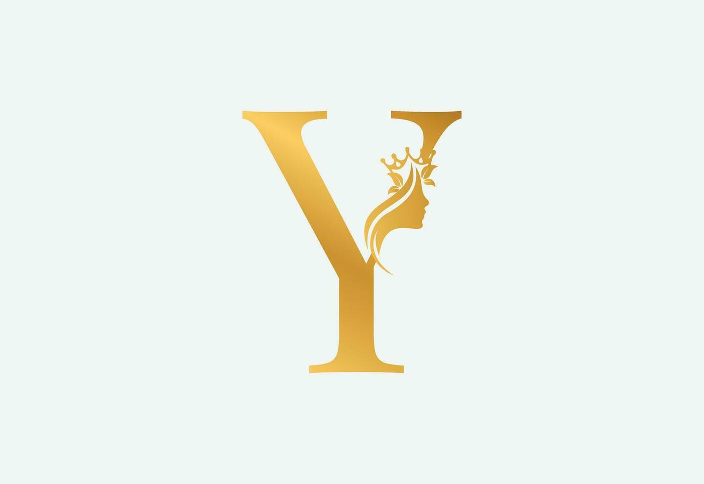 schoonheid monogram brief y vrouw silhouet logo ontwerp vector