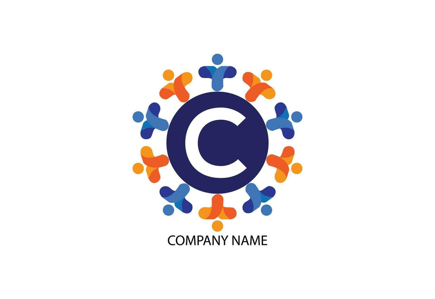 mensen met brief c logo ontwerp concept sjabloon vector