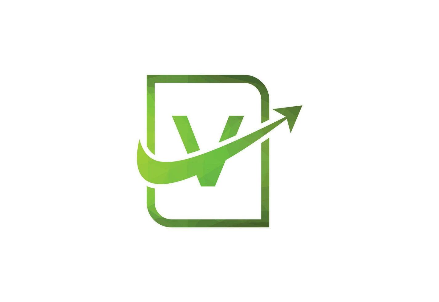 bedrijf brief v met pijl tabel logo vector icoon illustratie