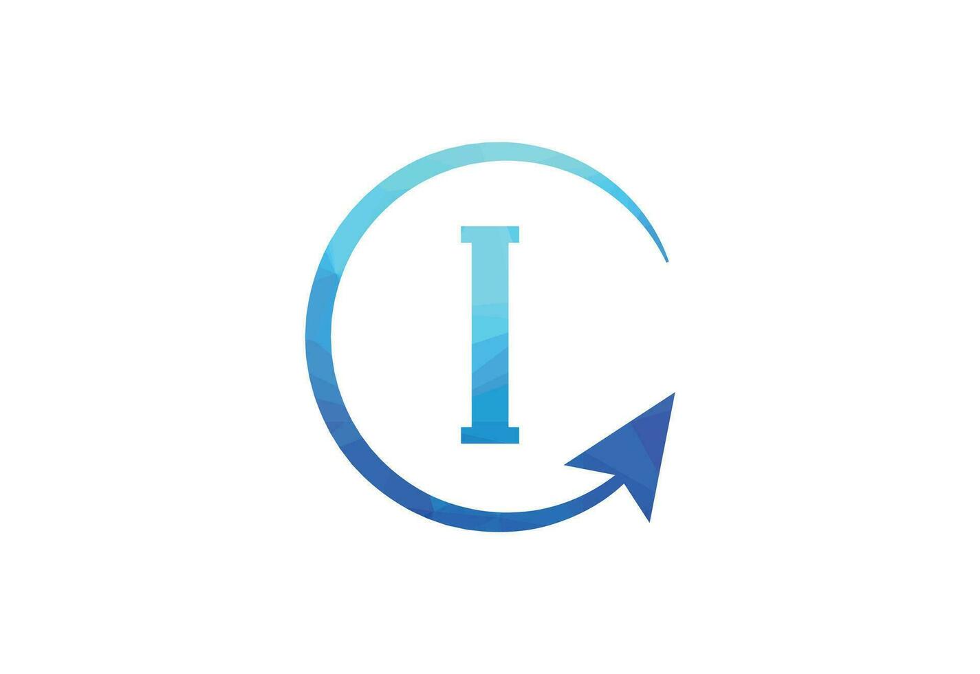 bedrijf brief ik met pijl tabel logo vector icoon illustratie