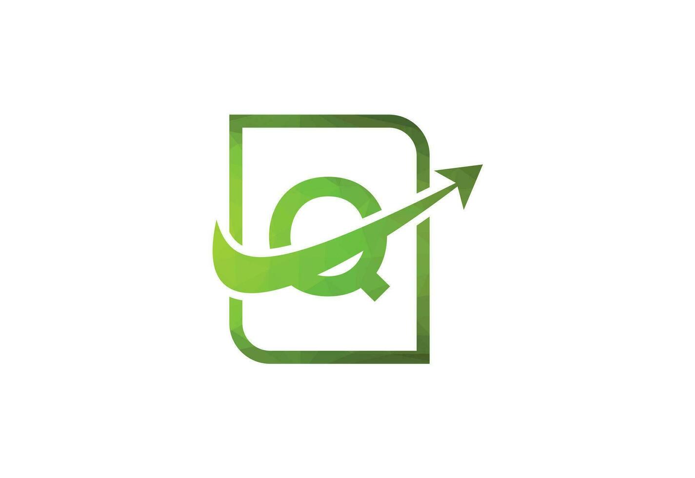 bedrijf brief q met pijl tabel logo vector icoon illustratie