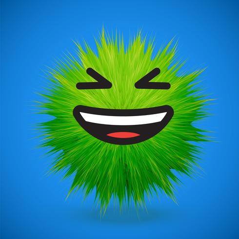 Hoog-gedetailleerd 3D bont smiley emoticon, vectorillustratie vector