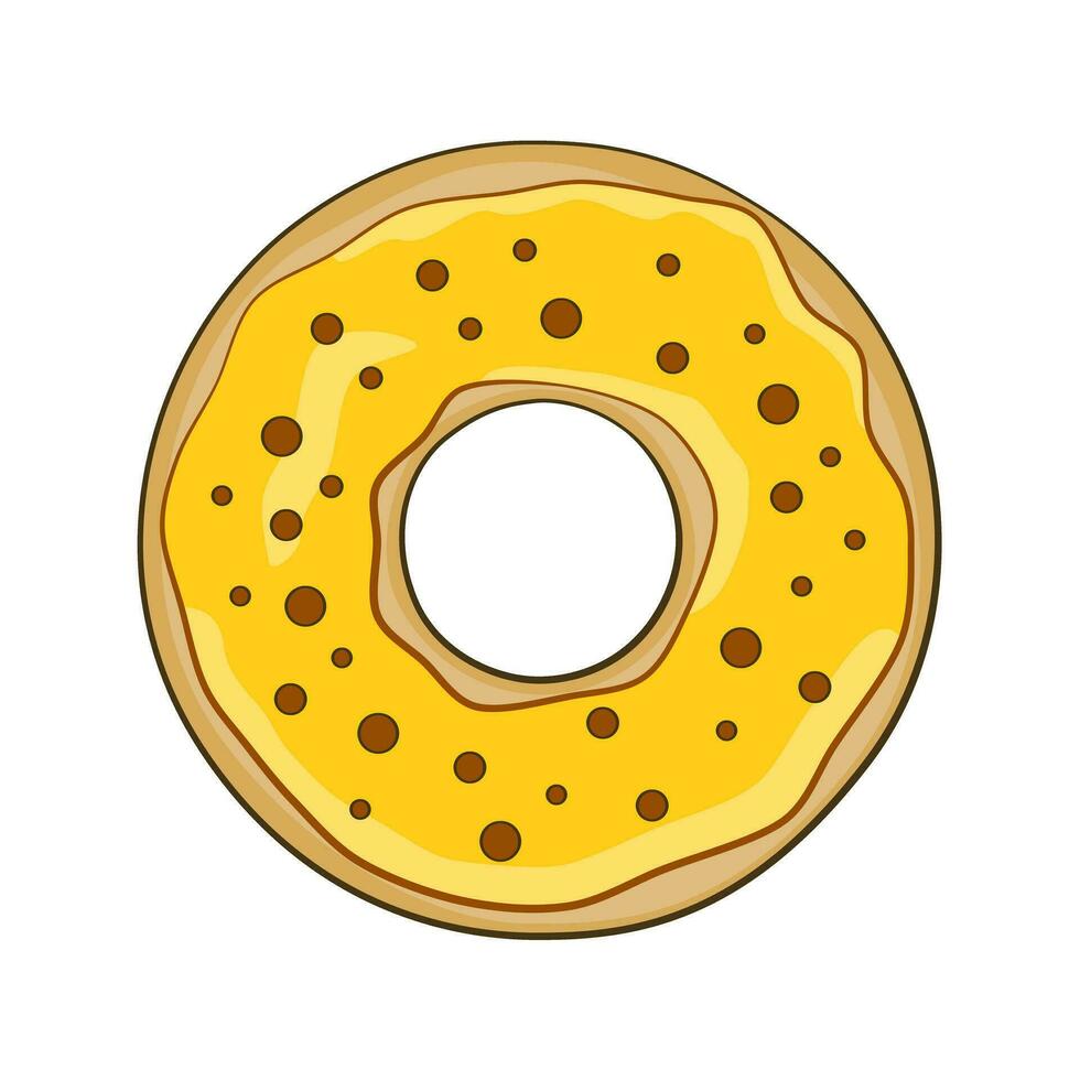 geel donut icoon vector