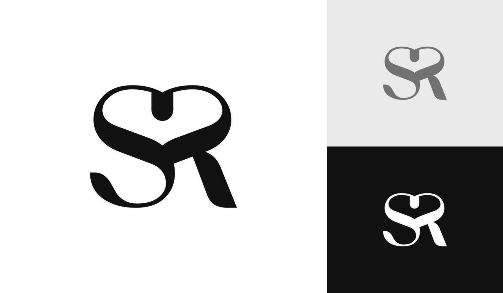 brief sr eerste monogram logo ontwerp vector