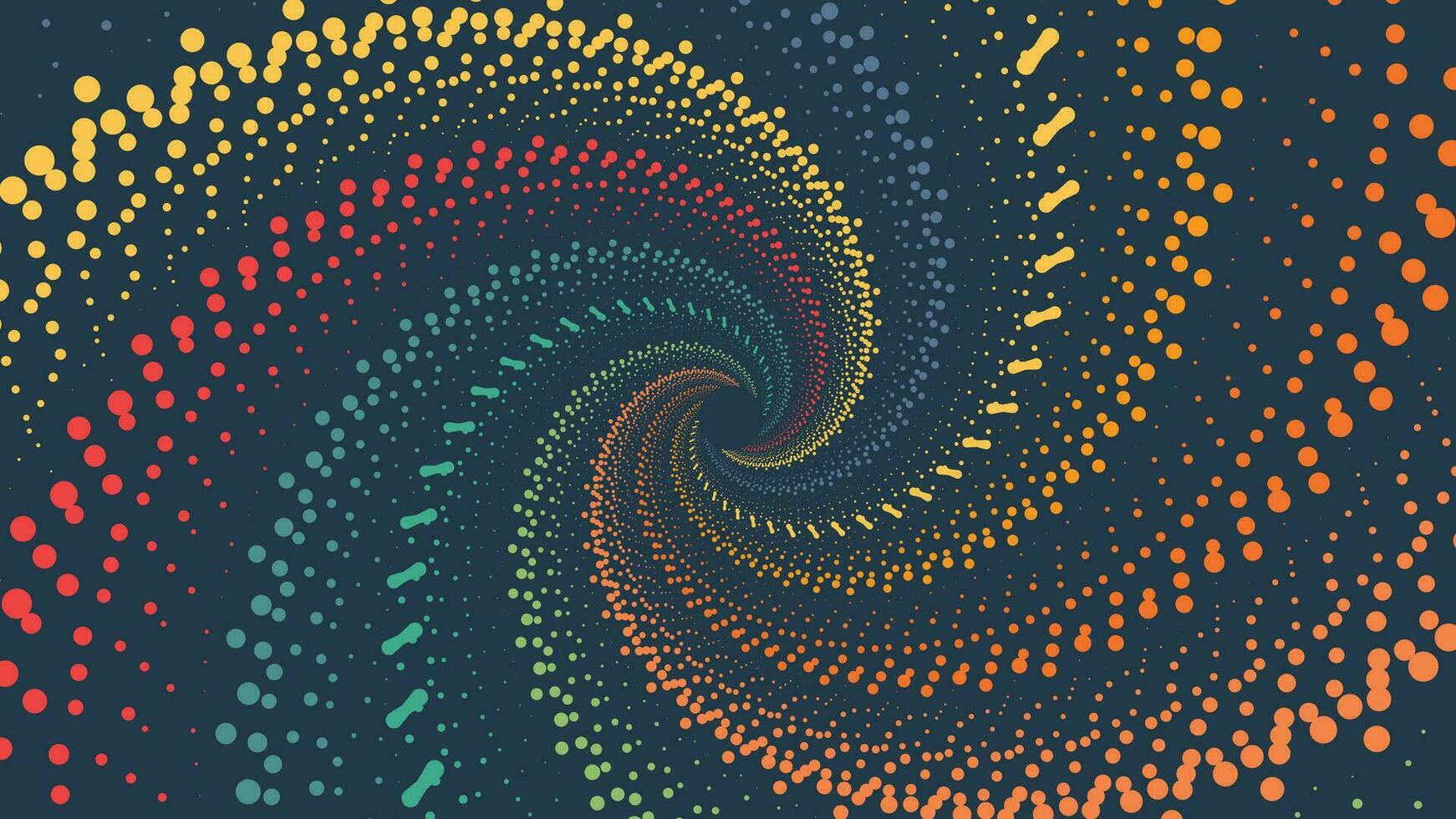 abstract spiraal creatief draaikolk minimalistische achtergrond in regenboog kleur. vector