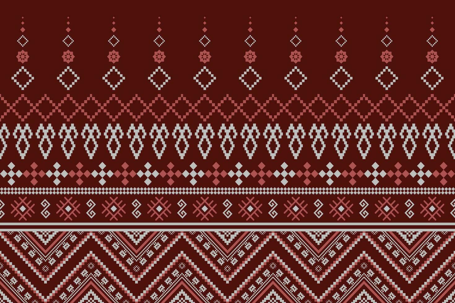 rood traditioneel etnisch patroon paisley bloem ikat achtergrond abstract aztec Afrikaanse Indonesisch Indisch naadloos patroon voor kleding stof afdrukken kleding jurk tapijt gordijnen en sarong vector