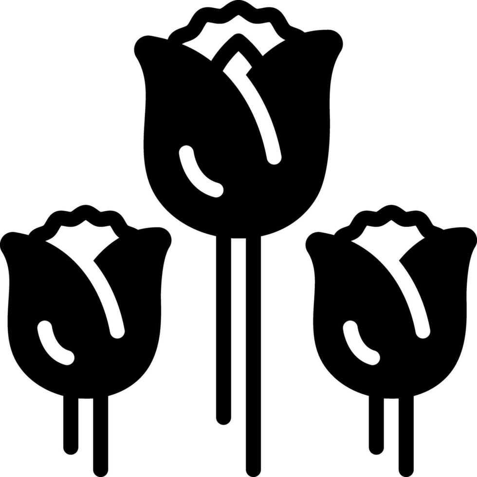 solide icoon voor rozen vector