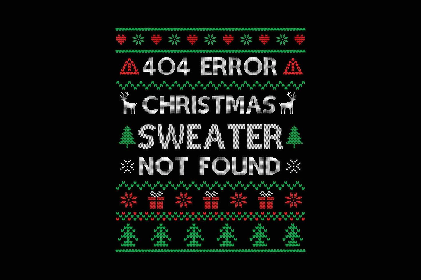 404 fout Kerstmis trui niet gevonden t-shirt sjabloon vector