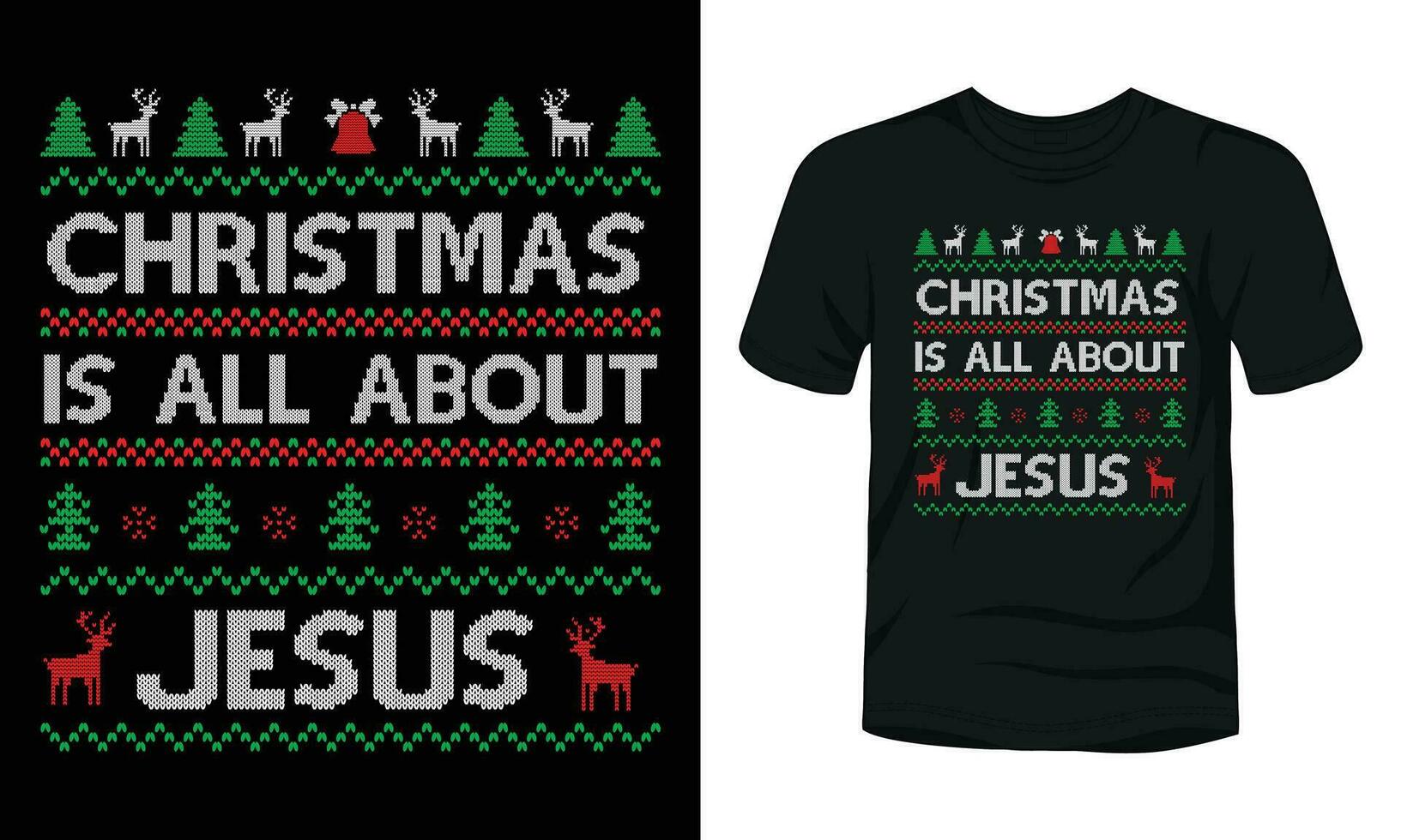 Kerstmis is allemaal over Jezus typografie ontwerp vector