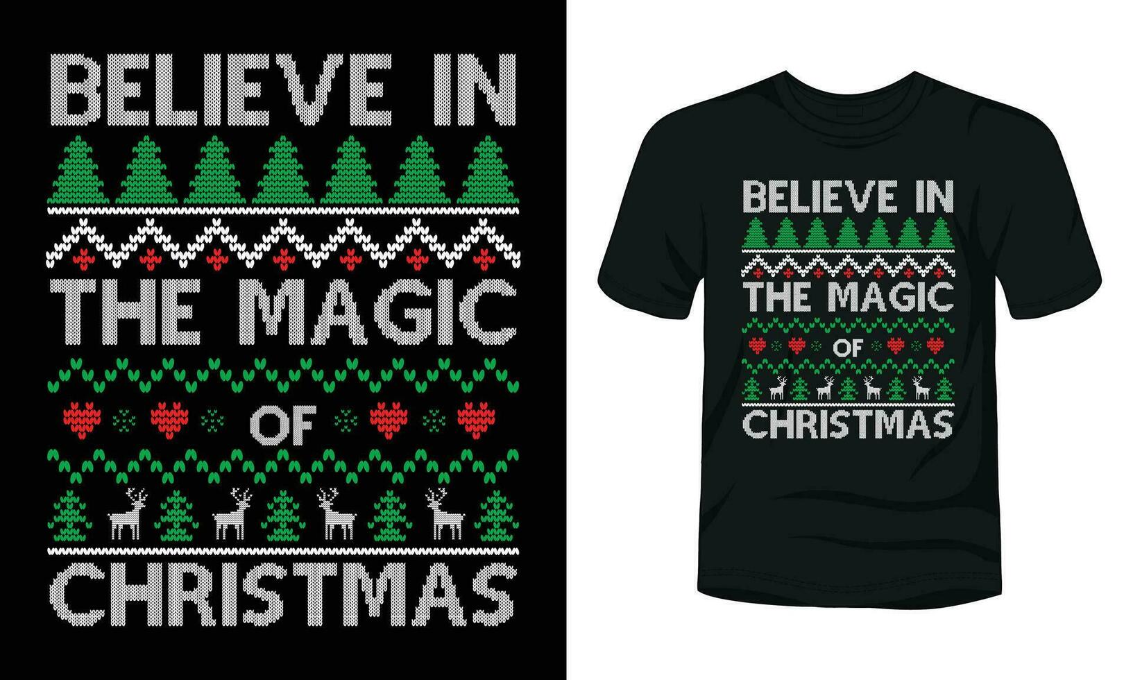 van mening zijn in de magie van Kerstmis t-shirt ontwerp vector