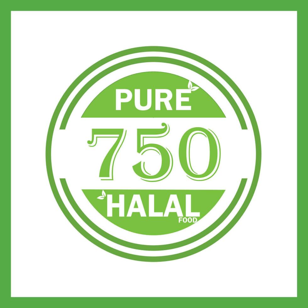 ontwerp met halal blad ontwerp 750 vector