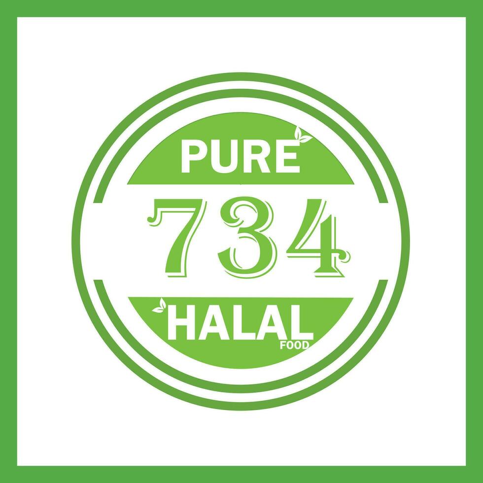 ontwerp met halal blad ontwerp 734 vector