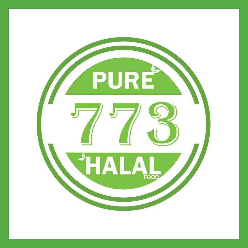 ontwerp met halal blad ontwerp 773 vector