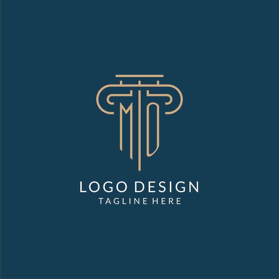 eerste brief ma pijler logo, wet firma logo ontwerp inspiratie vector