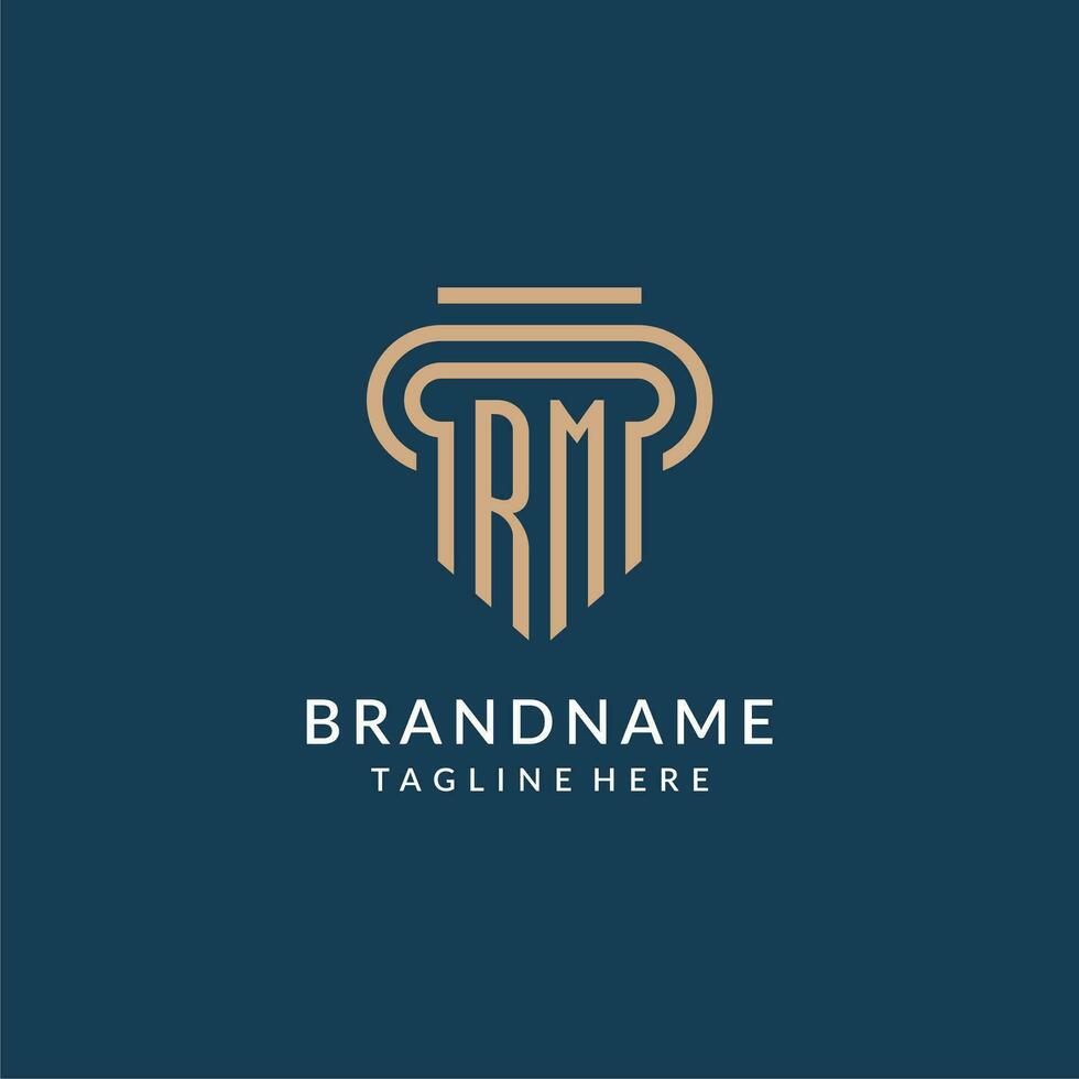 eerste rm pijler logo stijl, luxe modern advocaat wettelijk wet firma logo ontwerp vector