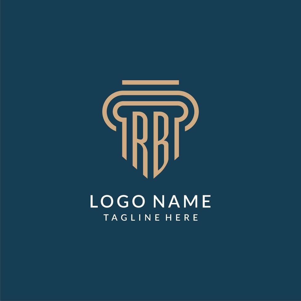 eerste rb pijler logo stijl, luxe modern advocaat wettelijk wet firma logo ontwerp vector