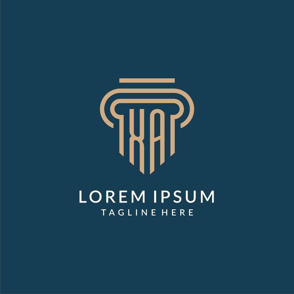 eerste xa pijler logo stijl, luxe modern advocaat wettelijk wet firma logo ontwerp vector
