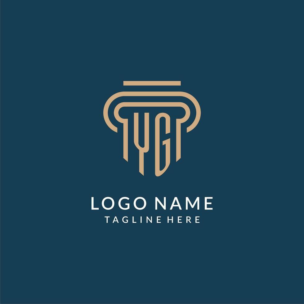 eerste ja pijler logo stijl, luxe modern advocaat wettelijk wet firma logo ontwerp vector