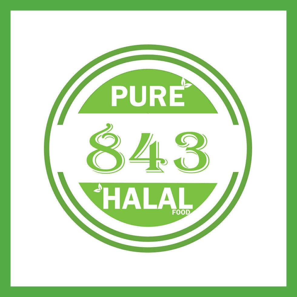 ontwerp met halal blad ontwerp 843 vector