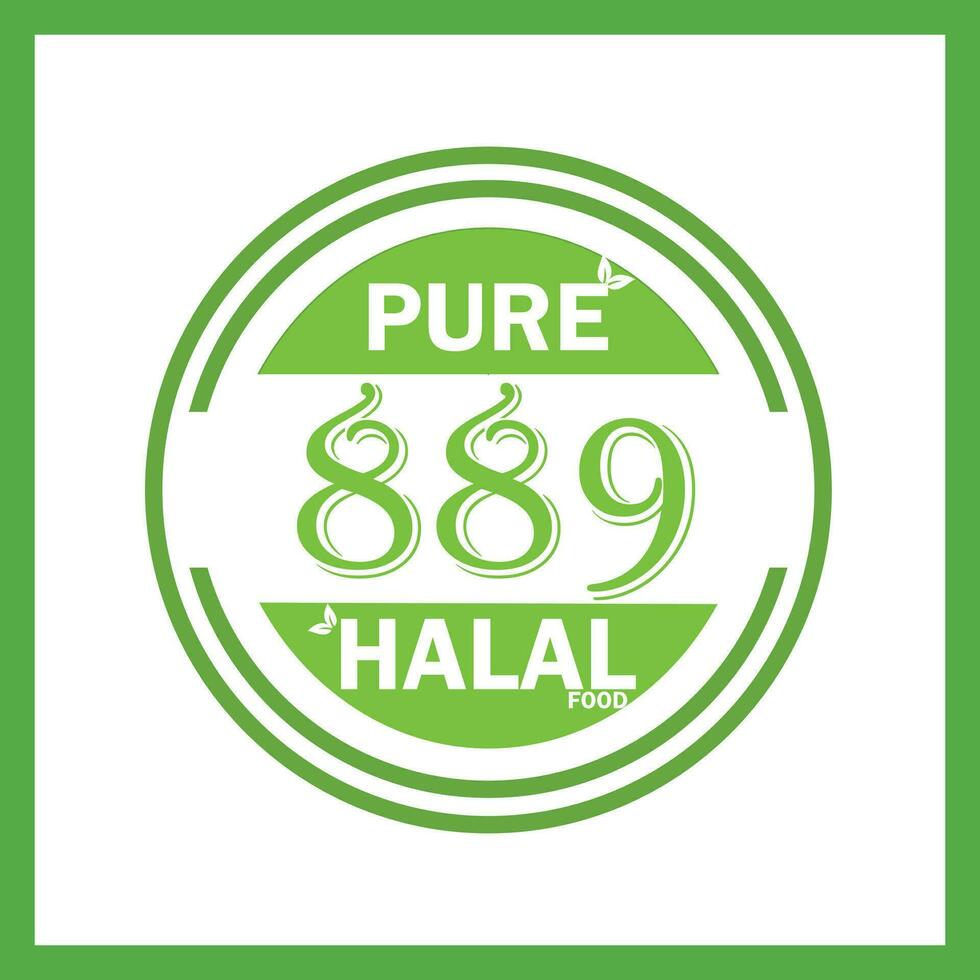 ontwerp met halal blad ontwerp 889 vector