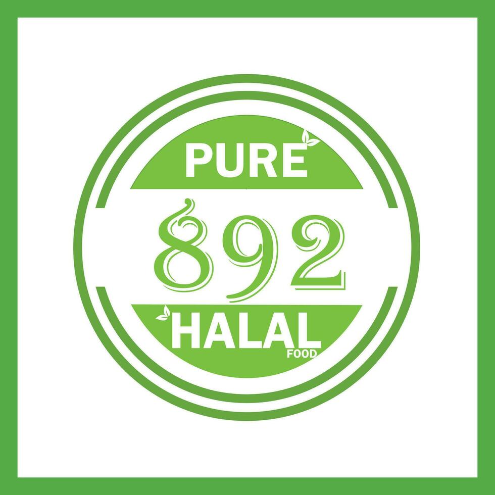 ontwerp met halal blad ontwerp 892 vector