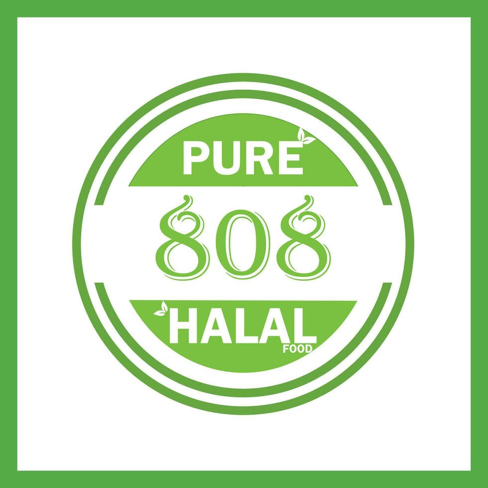 ontwerp met halal blad ontwerp 808 vector