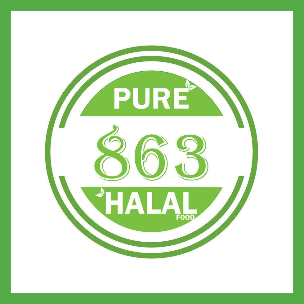 ontwerp met halal blad ontwerp 863 vector