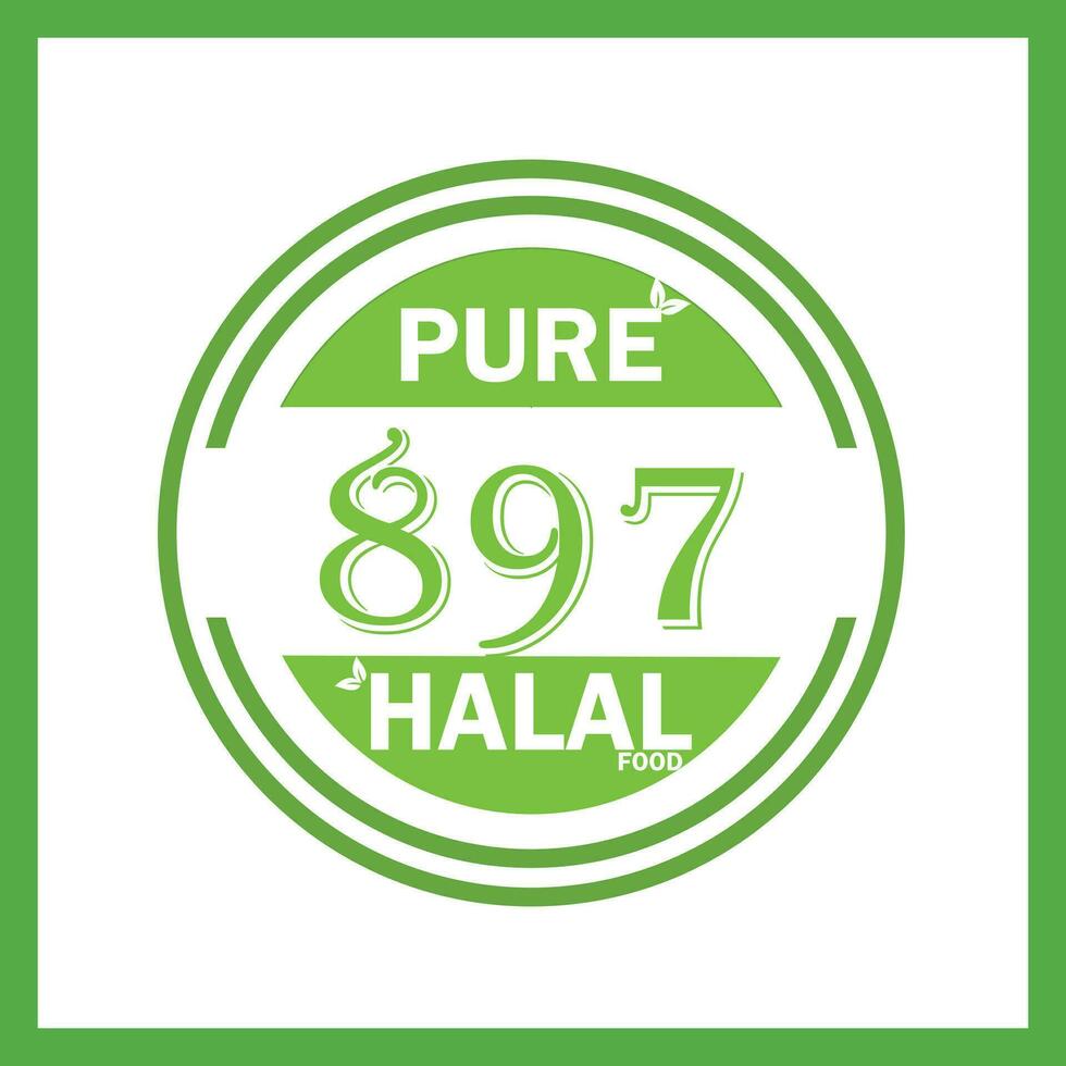 ontwerp met halal blad ontwerp 897 vector