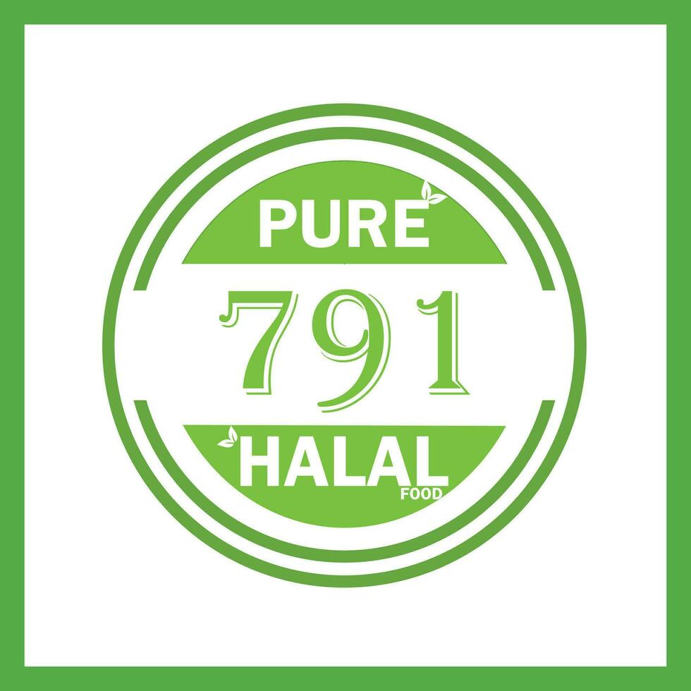 ontwerp met halal blad ontwerp 791 vector