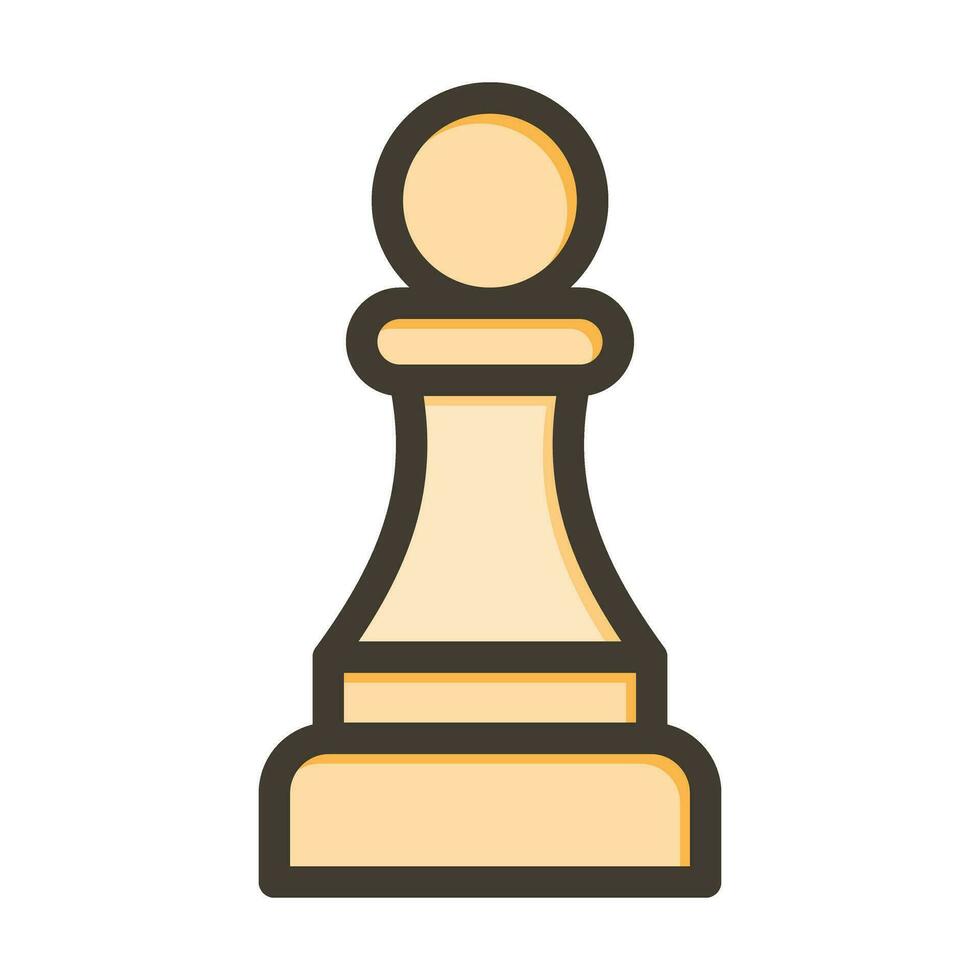 schaak pion vector dik lijn gevulde kleuren icoon voor persoonlijk en reclame gebruiken.