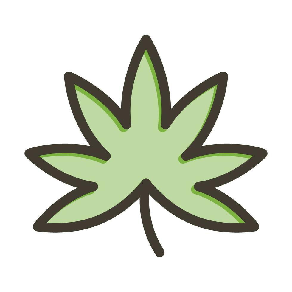 marihuana vector dik lijn gevulde kleuren icoon voor persoonlijk en reclame gebruiken.