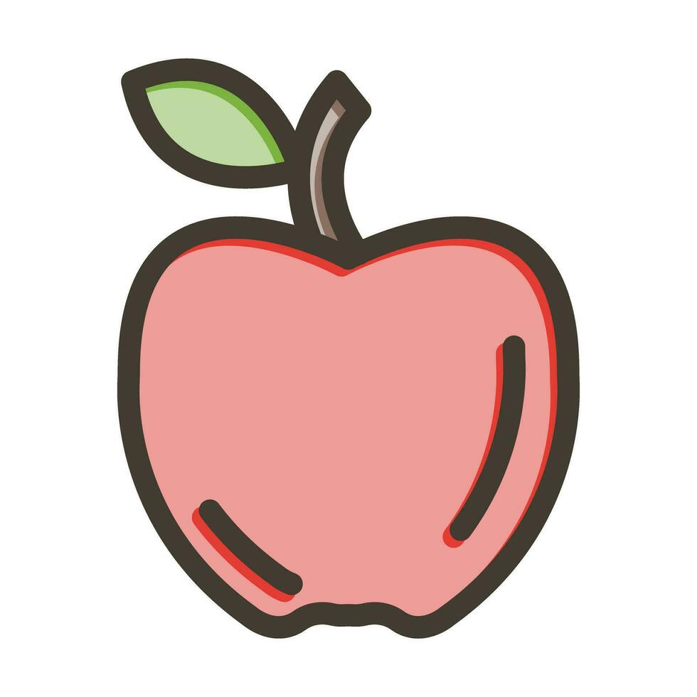 appel vector dik lijn gevulde kleuren icoon voor persoonlijk en reclame gebruiken.