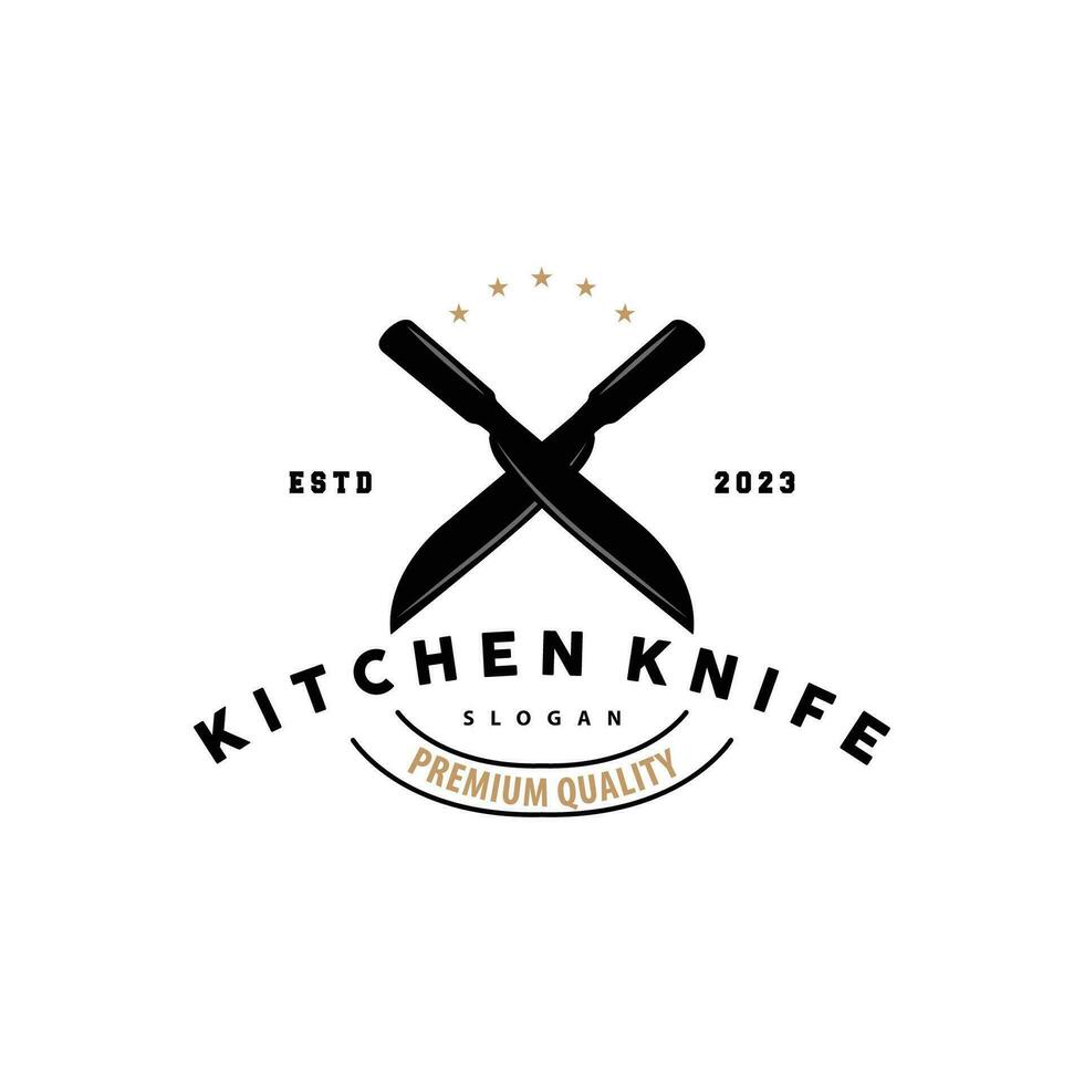 keuken mes logo, chef mes logo vector ontwerp illustratie sjabloon