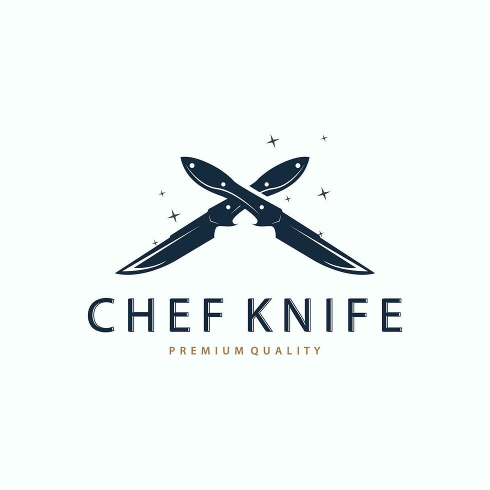 keuken mes logo, chef mes logo vector ontwerp illustratie sjabloon