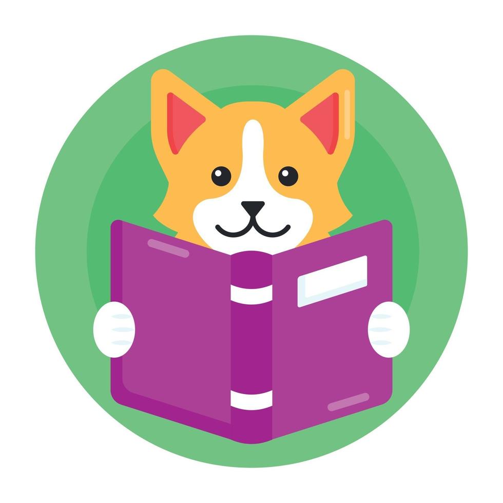 hond leesboek vector