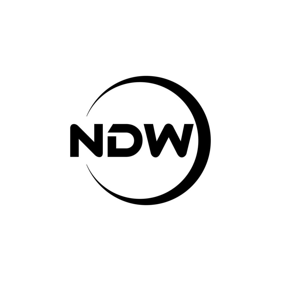 ndw brief logo ontwerp, inspiratie voor een uniek identiteit. modern elegantie en creatief ontwerp. watermerk uw succes met de opvallend deze logo. vector