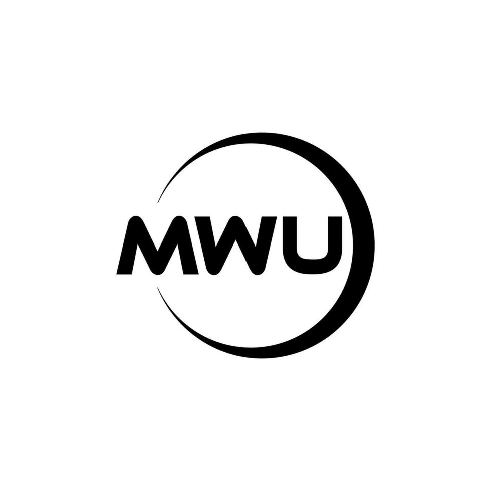 mwu brief logo ontwerp, inspiratie voor een uniek identiteit. modern elegantie en creatief ontwerp. watermerk uw succes met de opvallend deze logo. vector