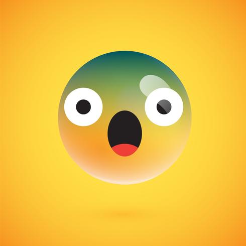 Leuke hoog-gedetailleerde gele emoticon voor Web, vectorillustratie vector