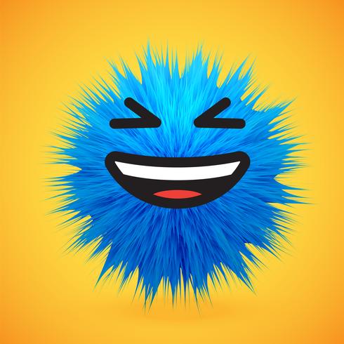 Hoog-gedetailleerd 3D bont smiley emoticon, vectorillustratie vector