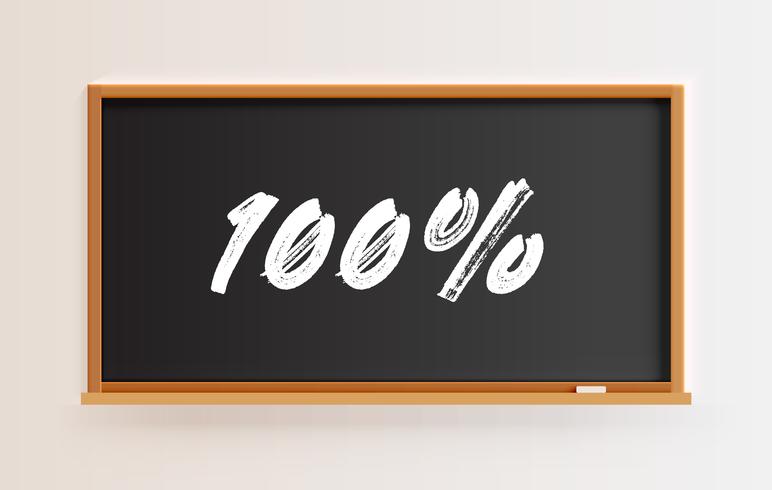 Hoog gedetailleerd bord met &#39;100%&#39; titel, vectorillustratie vector