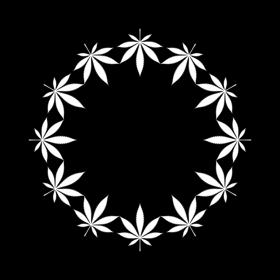 marihuana cirkel vorm samenstelling, kan gebruik voor decoratie, overladen, behang, omslag, kunst illustratie, textiel, kleding stof, mode, of grafisch ontwerp element. vector illustratie