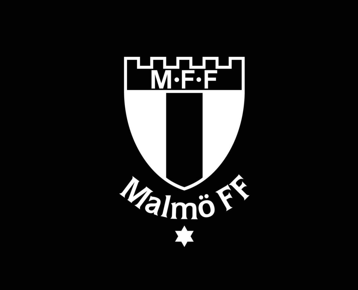 Malmö club logo symbool wit Zweden liga Amerikaans voetbal abstract ontwerp vector illustratie met zwart achtergrond